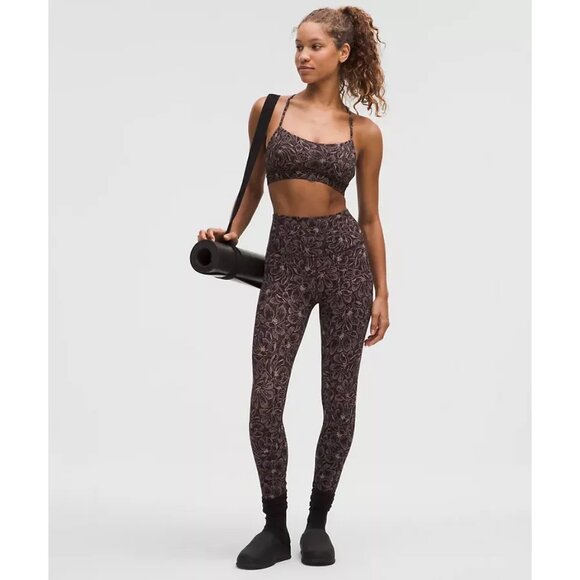 Lululemon Flow Y Nulu Bra & Align High Rise 25" Pant *Set* Dotted Magnolia Pink - Picture 1 of 3